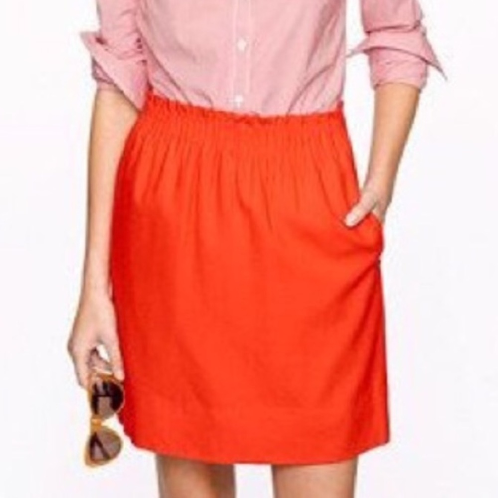 J. Crew Coral/Orange Elastic Waist Skirt, Size 6